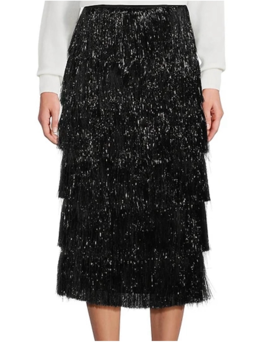 Antonio Melani Yara Novelty Fringe Midi Skirt